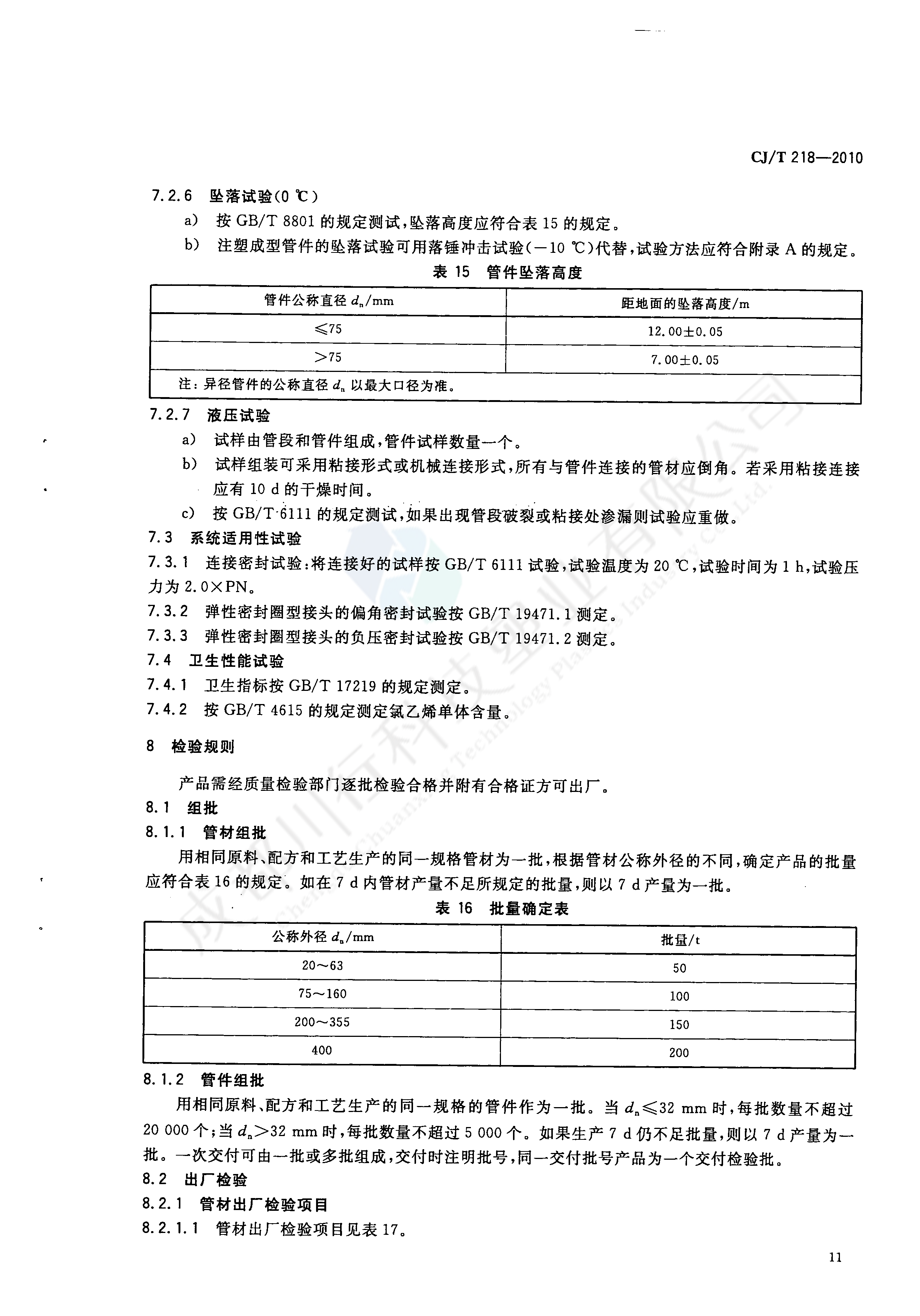 給水用丙烯酸共聚聚氯乙烯管材及管件執(zhí)行標準(13)